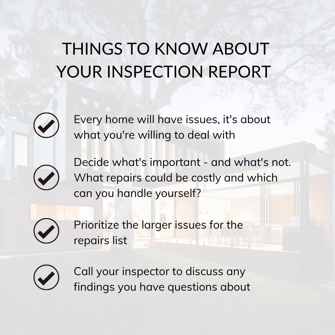 Infographic of things to know about your inspection report.